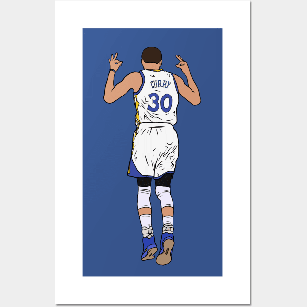 Steph Curry 3 Point Celebration Wall Art by rattraptees